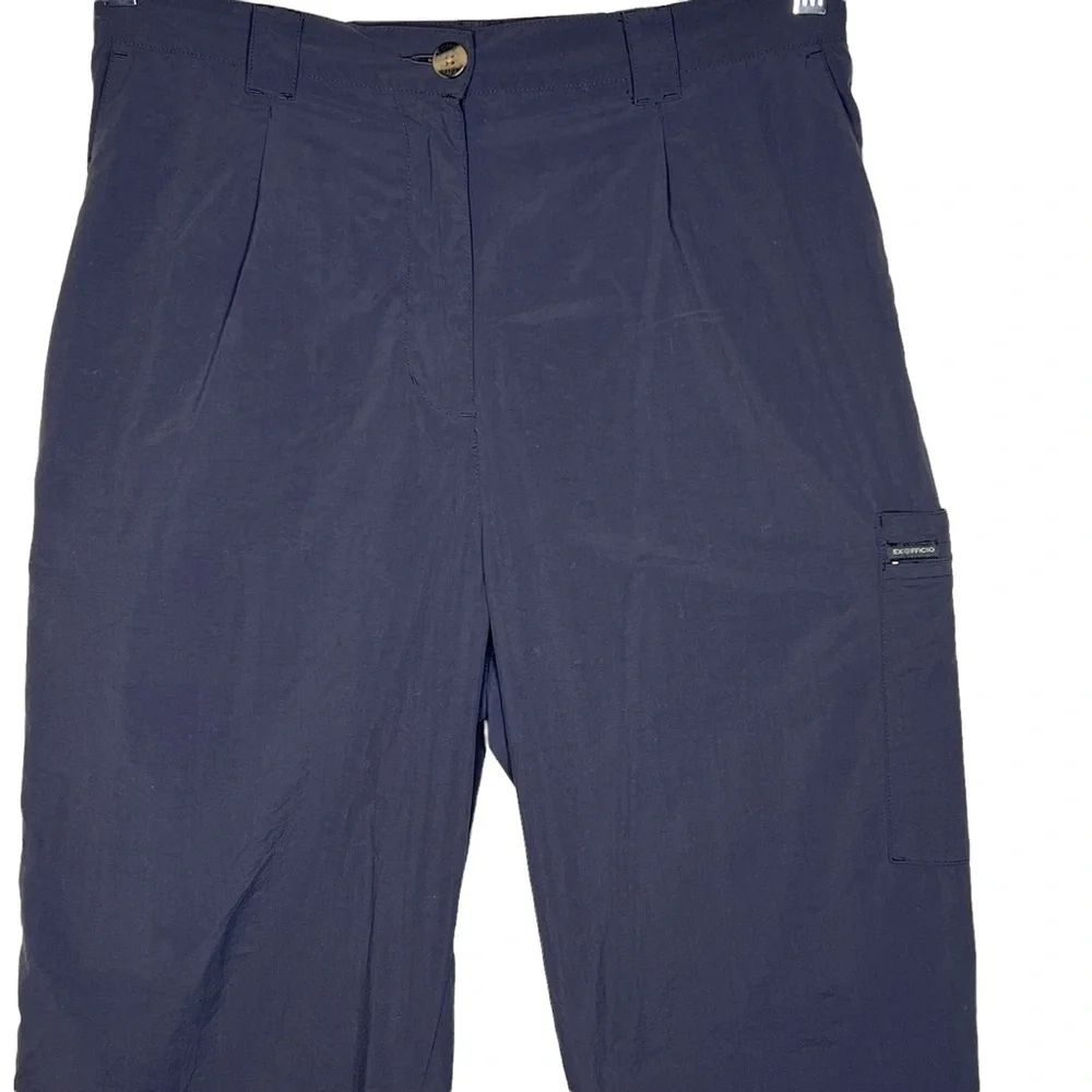 ExOfficio Bugs Away Gray Straight Leg Hiking Field Pants 14 Nylon High Waist - Picture 4 of 15